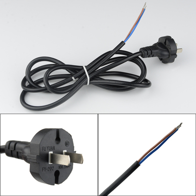 工具头国标二插+裸尾电源线