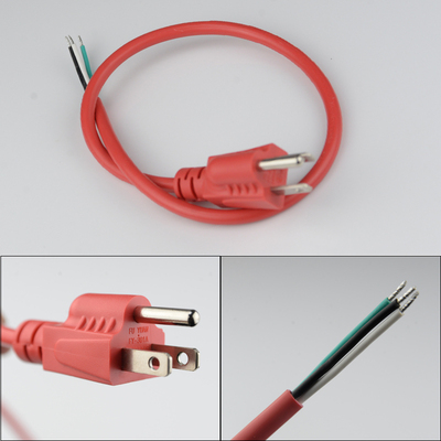 美规三插+裸尾（红色）