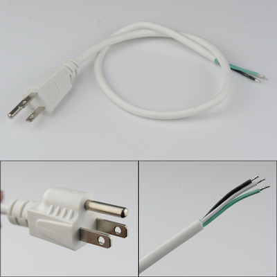 美国三插+裸尾电源线